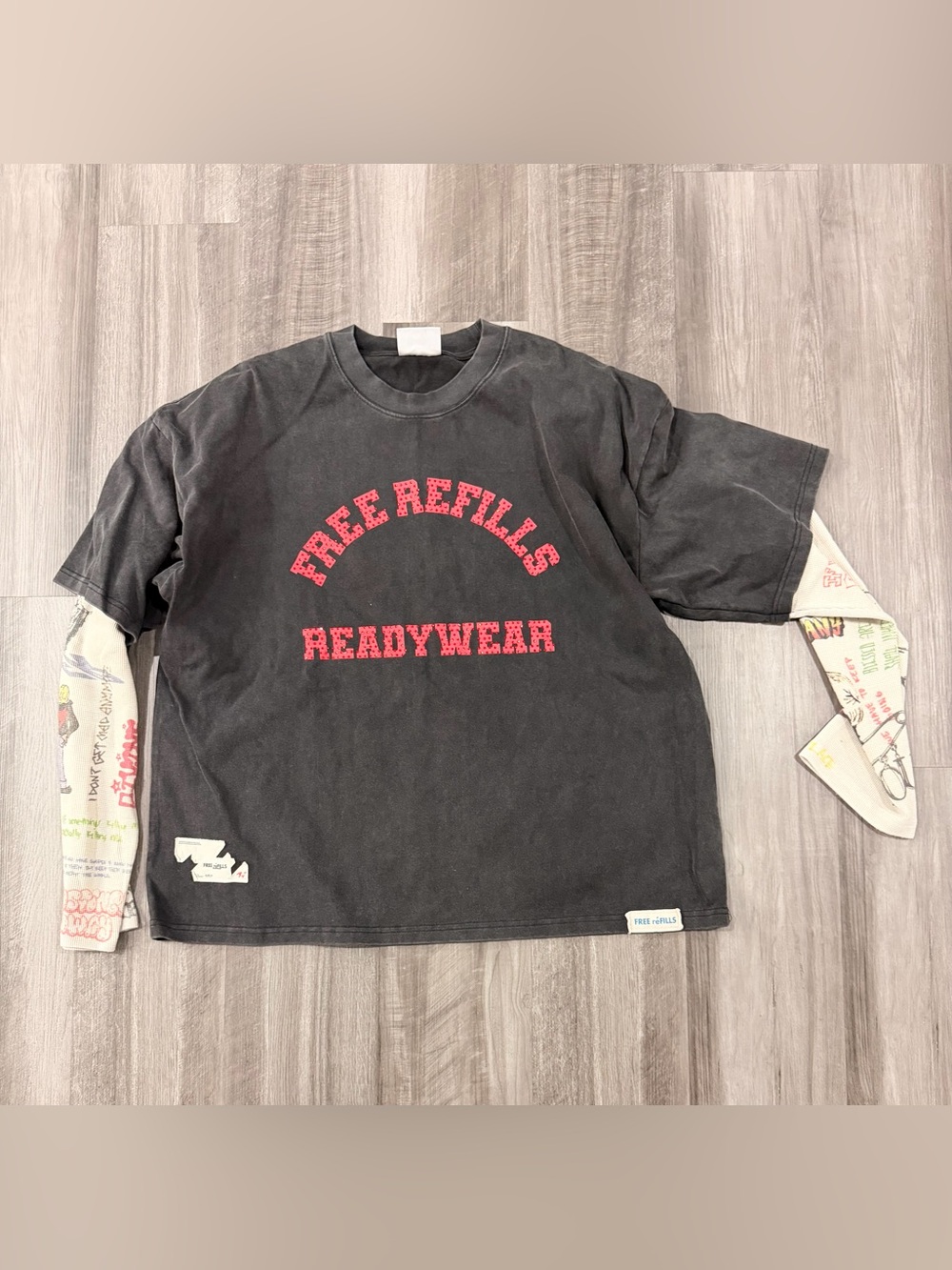 Men’s Free Refills Readywear Black Graphic Layered Tee